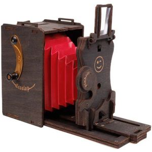 JollyLook Pinhole Instant Mini Film Camera, HOUT, donker bruin (gemonteerd)