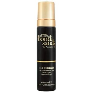 Bondi Sands Liquid Gold zelfbruinend schuim, lichte, sneldrogende formule die de huid een stralende goudbruine kleur in de zon geeft, verrijkt met arganolie, 200 ml