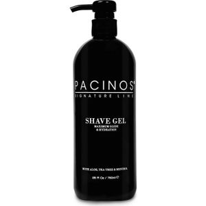 Pacinos Shave Gel - Cooling Menthol, Aloë & Tea Tree - Voorkomt irritatie en hydrateert de huid - Maximale glide voor een glad scheren