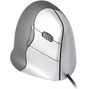 Evoluent Vertical Mouse 4 VM4R Ergonomische muis USB Optisch Zwart, Zilver 6 Toetsen 2800 dpi Ergonomisch