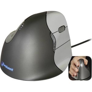 Evoluent - Vertical Mouse 4 - Muismodel - Rechtshandig - USB - Zwart