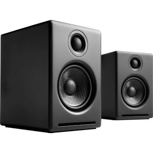 Audioengine A2+ draadloze Bluetooth-computerluidsprekers - 60 W Bluetooth-luidsprekersysteem voor thuis, in de studio, tijdens het gamen met aptX Bluetooth, AUX en USB DAC | Draadloos en streaming audiosysteem van (zwart, paar)