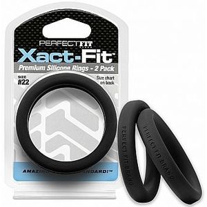 Xact-Fit Cockring 2-Pack Maat 22 - Zwart