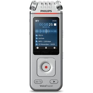 Philips Voice Tracer DVT4110/00 dictaphone Flashkaart Chroom, Zilver