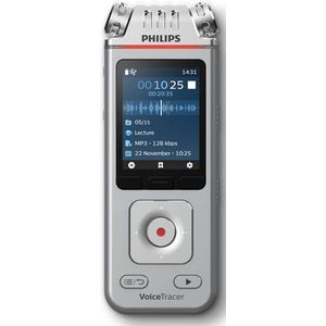 Philips Voice Tracer DVT4110/00 dictaphone Flashkaart Chroom, Zilver