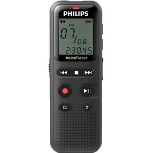 PHILIPS VoiceTracer DVT1160 dictaphone: geoptimaliseerd voor 8 GB notities, Mono, zwart