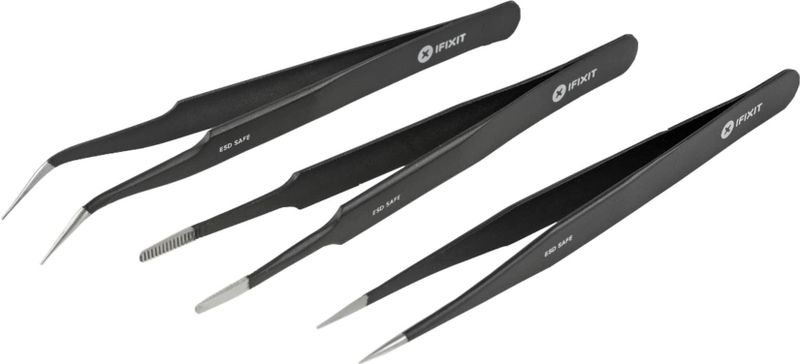 iFixit - Precision Pincetten Set - 3 Stuks - Staal - Voor Elektronica