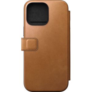 Nomad Modern Leather Folio Apple iPhone 16 Pro Max Hoesje English Tan