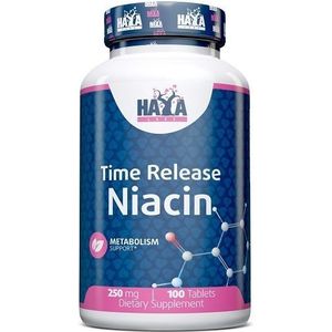 Haya Labs - Niacin Time Release - Vitamine B3 - 100 tabletten - 250 mg per tablet