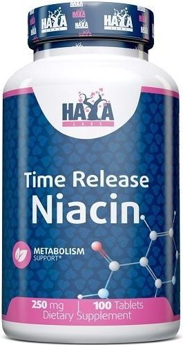 Haya Labs - Niacin Time Release - Vitamine B3 - 100 tabletten - 250 mg per tablet
