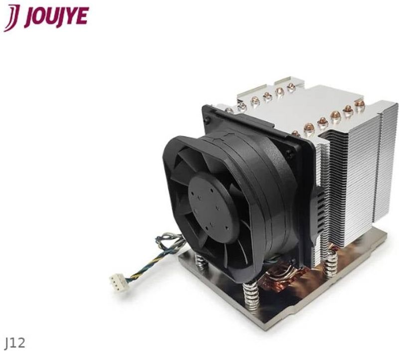 Inter-Tech - J-12 - Luchtkoeler - Zwart, Zilver - 8 cm, Dubbele Kogellager, 12 V