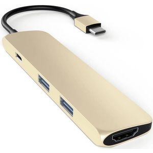Satechi - St-Cmag - Docking Station - Goud - 4 USB-C Havens, 4K HDMI