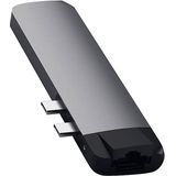 SATECHI Type-C Pro Hub Adapter Met Ethernet - 4K HDMI, USB-C PD, Gigabit Ethernet, USB 3.0, Micro SD Kaartsleuf - Voor M2/ M1 Macbook Pro/Air (Spacegrijs)