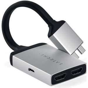 SATECHI USB adapter USB-C Dual - HDMI x2 zilver (ST-TCDHAS)