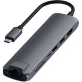 Satechi USB-C Slanke Multi-poort (USB C), Docking station + USB-hub, Grijs