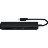 Satechi Aluminum USB-C Slim Multi-Port 7 in 1 Adapter Schwarz USB-C 7 in 1