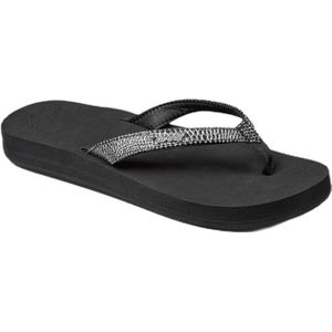 Reef Star Cushion Sassyblack Silver Dames Slippers - Zwart Zilver