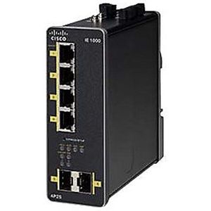 Cisco - IE-1000 - Netwerkschakelaar - Zwart - 4 Gigabit Ethernet-poorten, PoE+