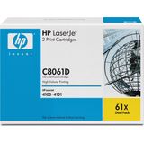 HP 61X 2-pack High Yield Black Original LaserJet Toner Cartridges with Smart Printing Technology tonercartridge 2 stuk(s) Origineel Zwart
