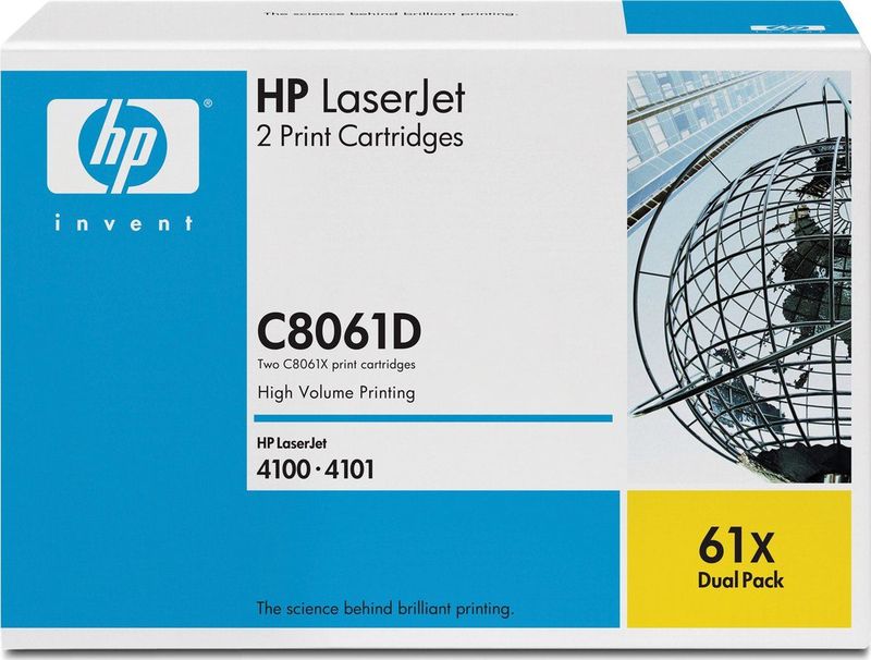 HP 61X 2-pack High Yield Black Original LaserJet Toner Cartridges with Smart Printing Technology tonercartridge 2 stuk(s) Origineel Zwart