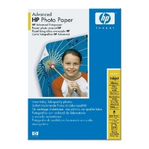 HP Advanced Photo-papier, glanzend, 250 g/m2, 10 x 15 cm (101 x 152 mm), 25 vellen -  Wit