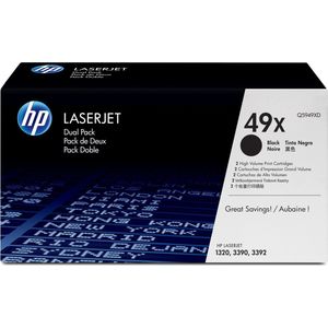 123inkt huismerk vervangt HP 49XD (Q5949XD) toner zwart hoge capaciteit dubbelpak