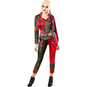Rubies - Officieel Harley Quinn kostuum + jas, The Squad, volwassenen, I-702703L, maat L, rood en zwart