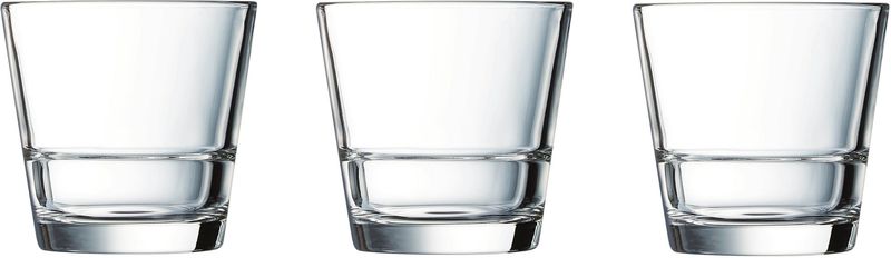 Arcoroc Waterglazen/Drinkglazen - 6x stuks - tumblers - 210 ml - transparant - stapelbaar