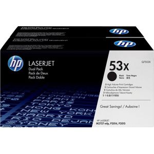 HP 53X 2-pack High Yield Black Original LaserJet Toner Cartridges tonercartridge 2 stuk(s) Origineel Zwart