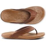 OluKai - Hiapo - Slipper - Bruin - Leer - Anatomisch Voetbed