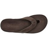 OLUKAI Tuahine waterdichte leren sandalen voor heren, veelzijdige strandslippers, ondersteuning van de voetboog en comfortabele pasvorm, lichtgewicht en duurzaam, verbeterde grip en tractie, Donker