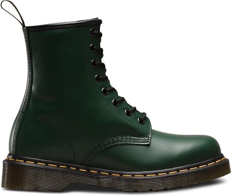 Dr. Martens - Donkergroene Leren Veterschoenen - Dames