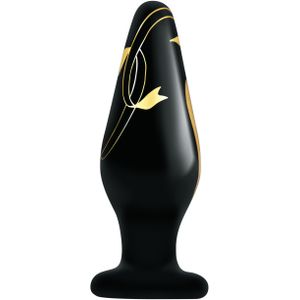 Secret Kisses zwart gouden anaalplug breed 11 cm