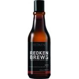 Redken Brews 3-in-1 Shampoo – Shampoo, conditioner en douchegel in één fles – 300 ml