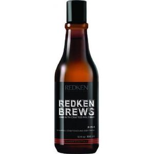 Redken Brews 3-in-1 Shampoo – Shampoo, conditioner en douchegel in één fles – 300 ml