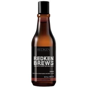 Redken Brews 3-in-1 Shampoo – Shampoo, conditioner en douchegel in één fles – 300 ml