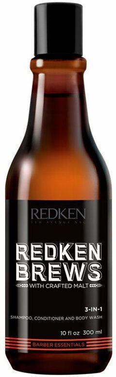 Redken Brews 3-in-1 Shampoo – Shampoo, conditioner en douchegel in één fles – 300 ml