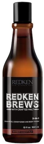 Redken Brews 3-in-1 Shampoo – Shampoo, conditioner en douchegel in één fles – 300 ml