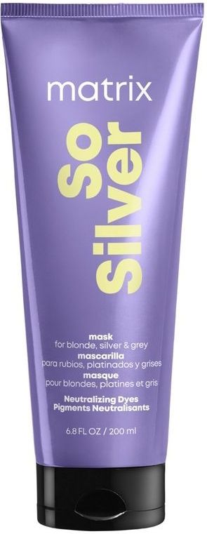 Matrix So Silver Mask – Verzorgend en kleurneutraliserend masker voor blond, grijs en wit haar – 200 ml