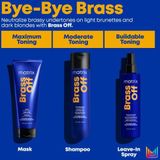 Matrix | Leave-In Spray voor bruin haar om koperpunten te neutraliseren, met blauwe pigmenten, Total Results Brass Off Toning Spray, 1 x 200 ml