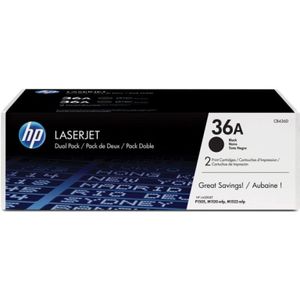 HP 36A originele zwarte LaserJet tonercartridge, 2-pack