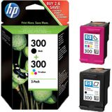 HP 300 Combo-pack (Opruiming 2 x 1-pack los outlet) zwart en kleur (CN637EE) - Inktcartridge - Origineel