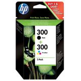 HP 300 2-pack Black/Tri-color Original Ink Cartridges inktcartridge 2 stuk(s) Origineel Normaal rendement Zwart, Cyaan, Magenta, Geel