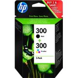 HP 300 Combo-pack (Opruiming beshadigde verpakking) zwart en kleur (CN637EE) - Inktcartridge - Origineel