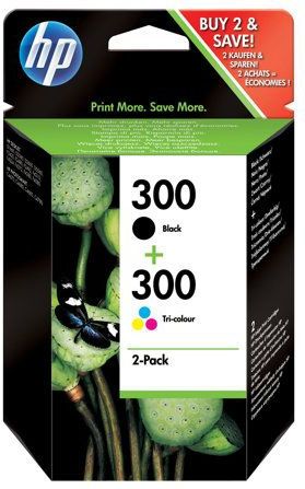 HP 300 2-pack Black/Tri-color Original Ink Cartridges inktcartridge 2 stuk(s) Origineel Normaal rendement Zwart, Cyaan, Magenta, Geel