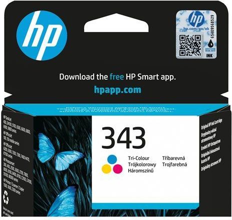 HP 343 Tri-color Original Ink Cartridge inktcartridge 1 stuk(s) Origineel Normaal rendement Cyaan, Magenta, Geel