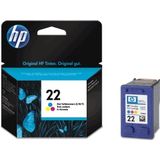 HP 22 Tri-color Original Ink Cartridge inktcartridge 1 stuk(s) Origineel Normaal rendement Cyaan, Magenta, Geel