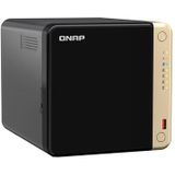 QNAP TS-464 NAS Tower Intel® Celeron® N5095 8 GB 0 TB QNAP QTS Zwart, Brons