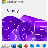 Microsoft 365 Family - 6 Gebruikers - NL - 1 Jaar Abonnement - Download