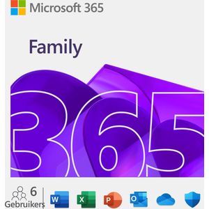 Microsoft 365 Family - 6 Gebruikers - NL - 1 Jaar Abonnement - Download